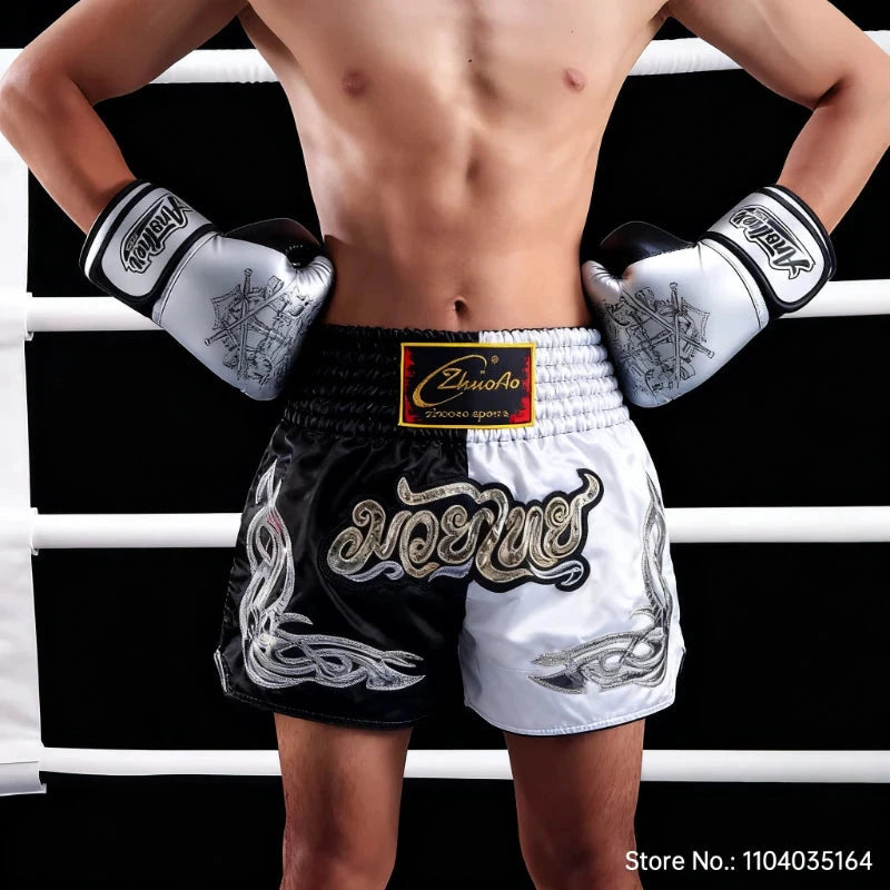Muay Thai Fight Shorts MMA Shorts Clothing Training Fighting Grappling Martial Arts Kickboxing Shorts Kickboxing Boxing Pants exovai.com