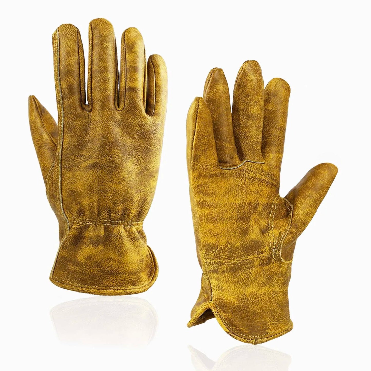 Leather Working Gloves for Gardening,Thornproof Gardening Gloves for Men and Women,Heavy Duty Leather Work Gloves Men exovai.com