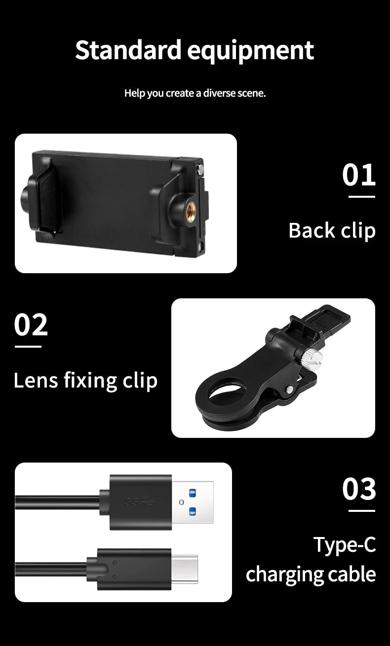 Mini Fill Light RGB LED Straight Pocket Video Photography Lighting Pocket Live Vlog Clip for Phone iPhone iPad Laptop Camera exovai.com