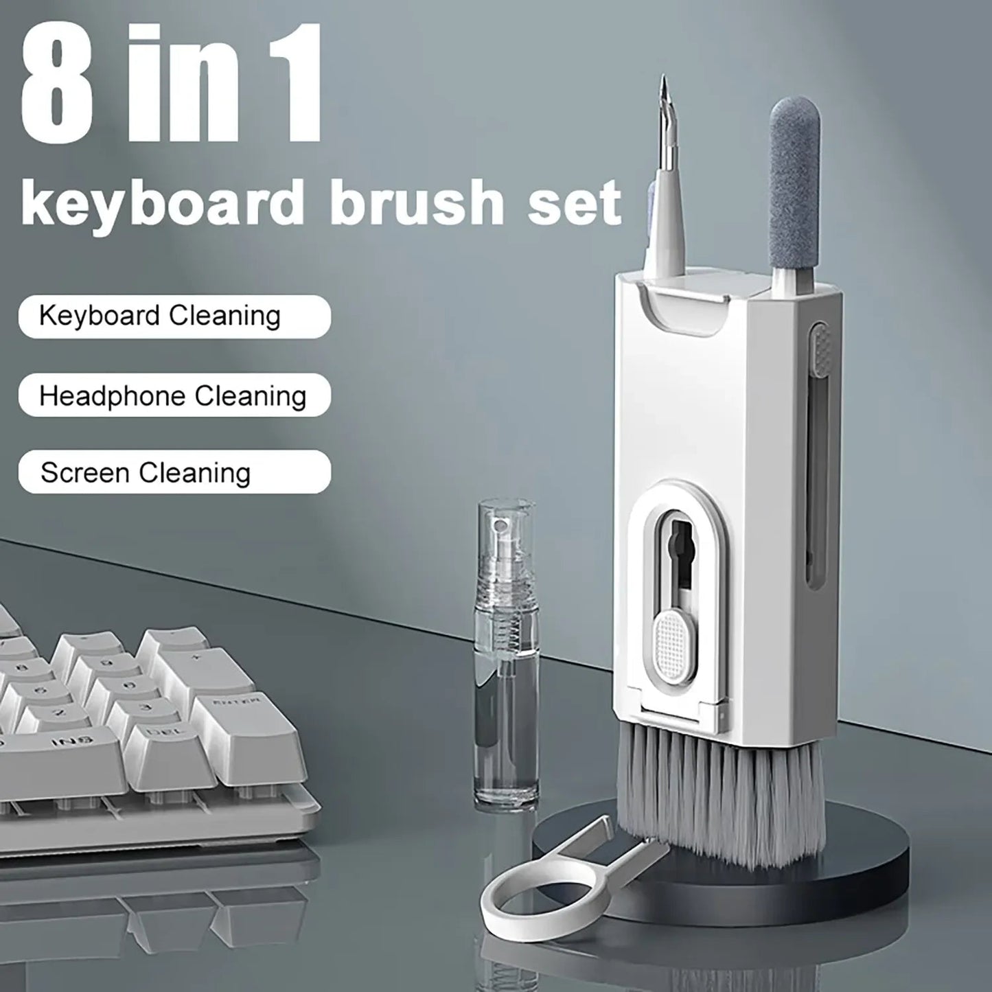 8 in 1 Cleaning Kit Computer Keyboard Cleaner Brush Earphones Cleaning Pen For  Headset IPad Phone Cleaning Tools Keycap Puller exovai.com