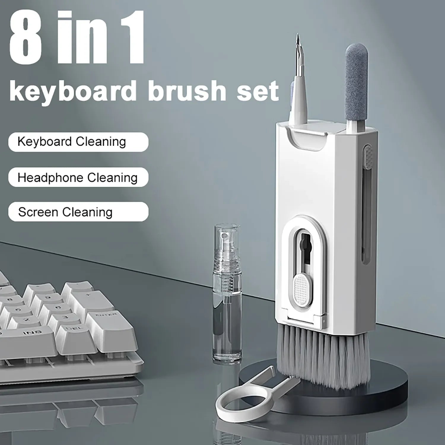 8 in 1 Cleaning Kit Computer Keyboard Cleaner Brush Earphones Cleaning Pen For  Headset IPad Phone Cleaning Tools Keycap Puller exovai.com