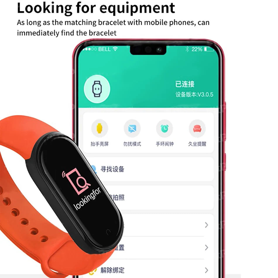 M6 Smart Watch Men Women Fitness Smart Bracelet Sports Band Heart Rate Blood Pressure Monitor Waterproof Multi-function Watches exovai.com