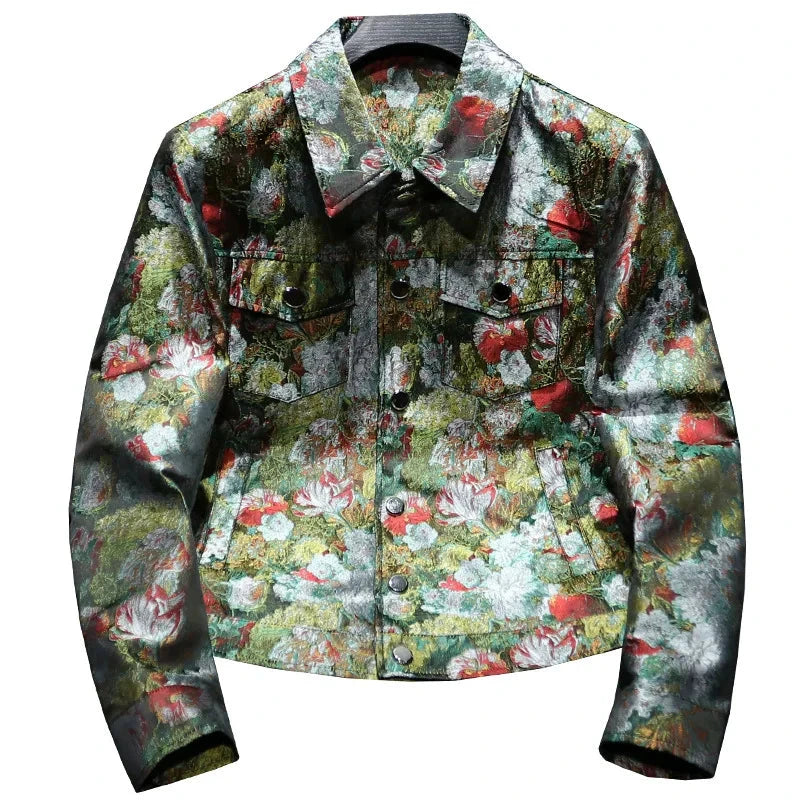 2025 Autumn Winter Men's Jacket Lapel Long Sleeve Casual Jackets Male Luxury Jacquard Social Business Outwear Windproof Coats exovai.com