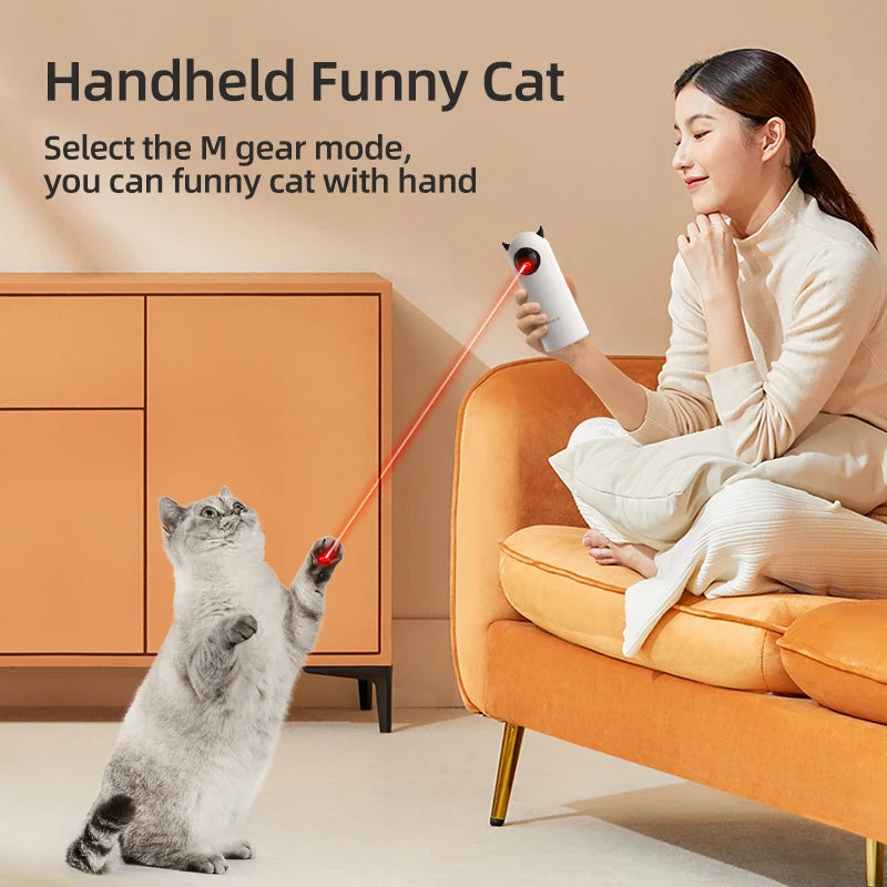 ROJECO Automatic Cat Toys Interactive Smart Teasing Pet LED Laser Indoor Cat Toy Accessories Handheld Electronic Cat Toy For Dog exovai.com