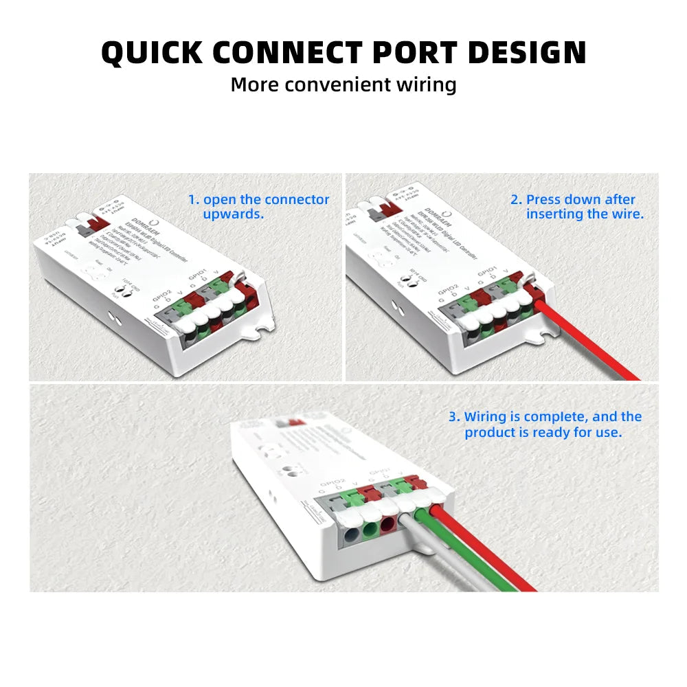 ESP8266 WLED LED Controller Smart Dimmer DC12V 800IC Segmented Color Funtion For DIY WS2811 WS2812B SK6812 SM16703P Strip Lights exovai.com