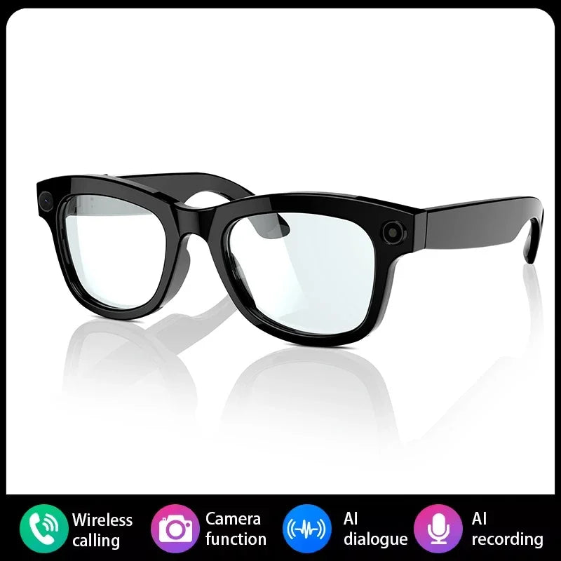 New Smart Glasses AI Voice Assistant Earphones Video/Audio Recording Translation Bluetooth Call Fashion Glasses For Women Men exovai.com
