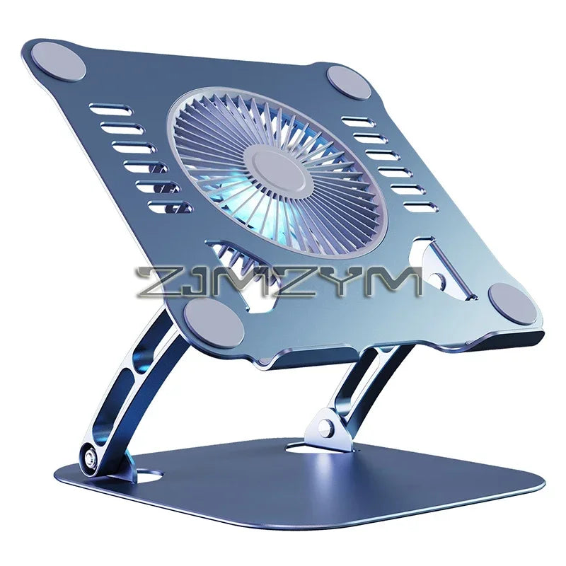 Aluminum Laptop Stand with Cooling Fan Ergonomic Notebook Foldable Cooler Laptop  Adjustable Aluminum Laptop Stand exovai.com
