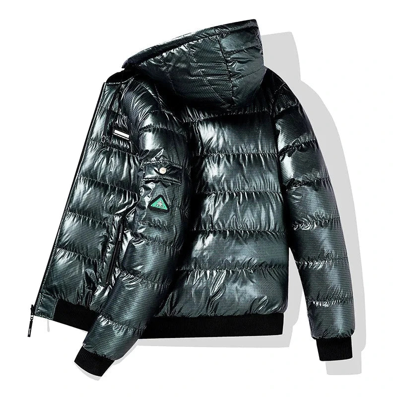 Men's Fashion Puffer Jacket Cotton Padded Thick Warm Puffy Parkas Hooded Windproof Thermal Overcoat Outerwear Plus Size L-5XL exovai.com