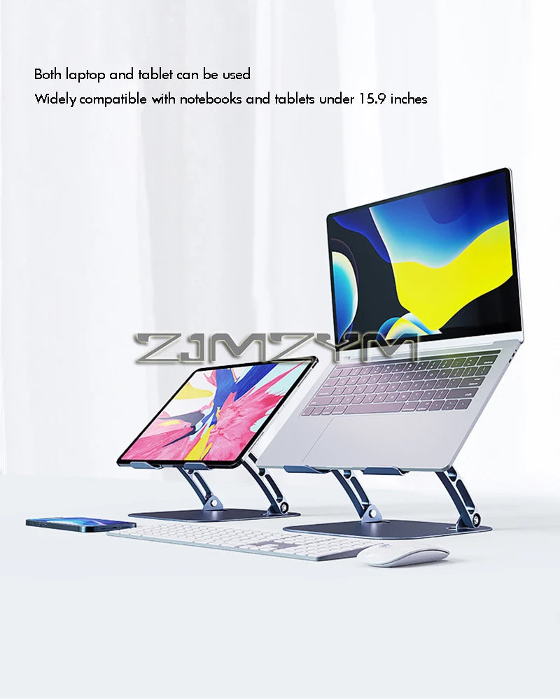 Aluminum Laptop Stand with Cooling Fan Ergonomic Notebook Foldable Cooler Laptop  Adjustable Aluminum Laptop Stand exovai.com