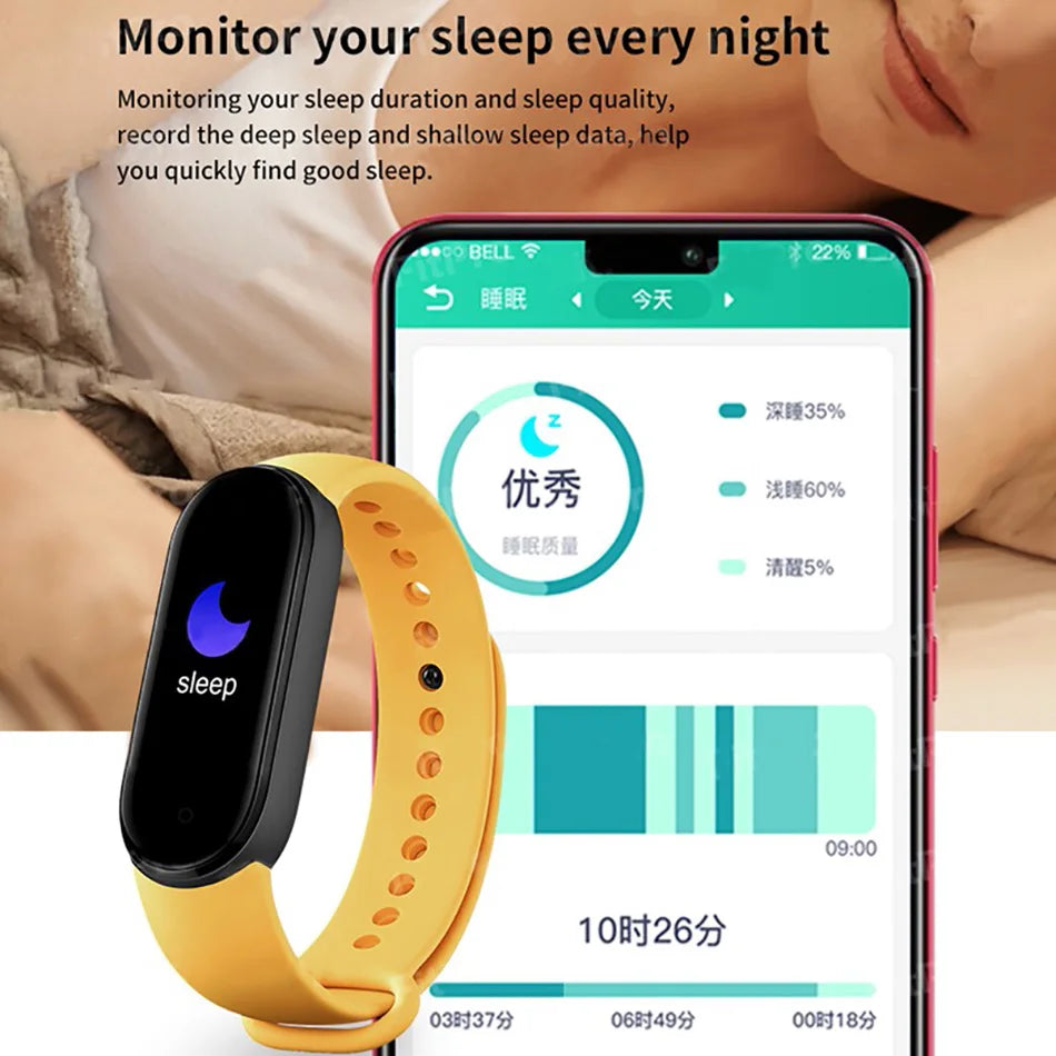 M6 Smart Watch Men Women Fitness Smart Bracelet Sports Band Heart Rate Blood Pressure Monitor Waterproof Multi-function Watches exovai.com