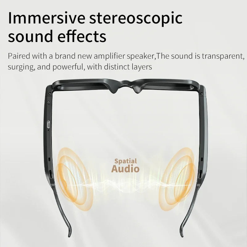 Wireless Bluetooth Smart Glasses multifunctional Voice Assistant Listen Music Navigation Glasses  Calls Eyeglass Sunglasses exovai.com