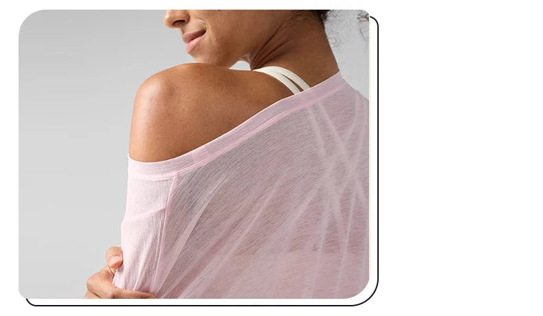 Gym Sports Tops Workout T-shirts Women Yoga Clothing Running Loose Slim Quick Dry Training Long Sleeve Blouse Fitness Tops👚 exovai.com