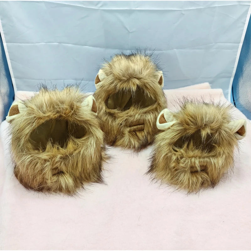 Pet Hairpiece - Humorous Lion Mane Headgear for Dogs and Cats, Adjustable Costume Accessories for Fun Dress-up and Play exovai.com