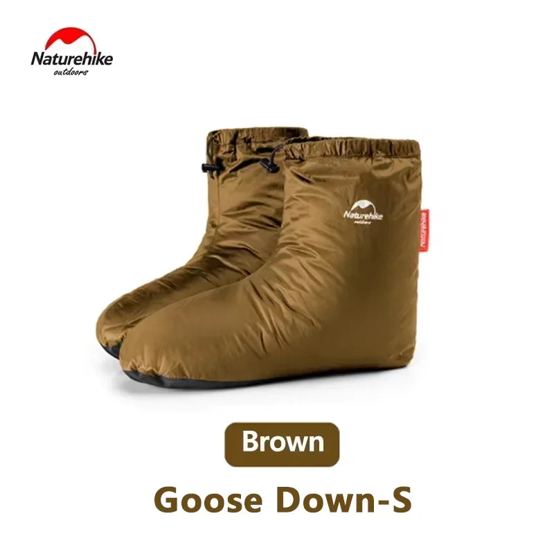 Naturehike Winter Warm Down Shoes Cover Outdoor -15℃~0℃ Waterproof Windproof Goose Duck Down Thermal Feet Cover Unisex Down Boot exovai.com