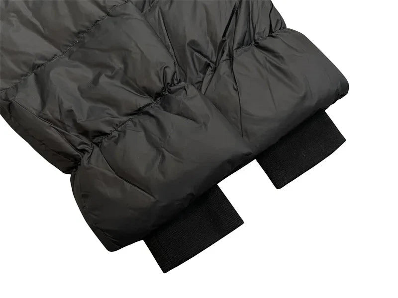 RO style shark head loose casual high street trend men and women hooded black down jacket exovai.com