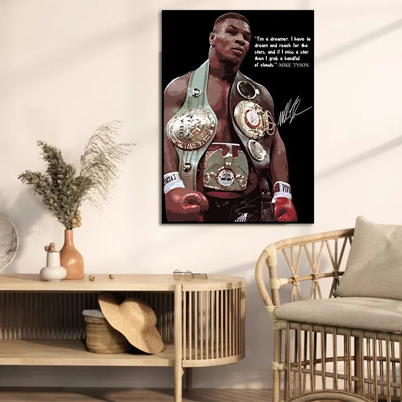 Gym Inspirational Quotes Boxing Legends Mike Tyson Art Posters Canvas Painting Wall Prints Pictures for Living Room Home Decor exovai.com