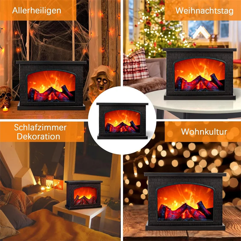 Fireplace Flame Light, Charcoal style LED Table Lights, USB or Battery Power Lamp, for Holiday Winter Gift Party Warm Home Decor exovai.com