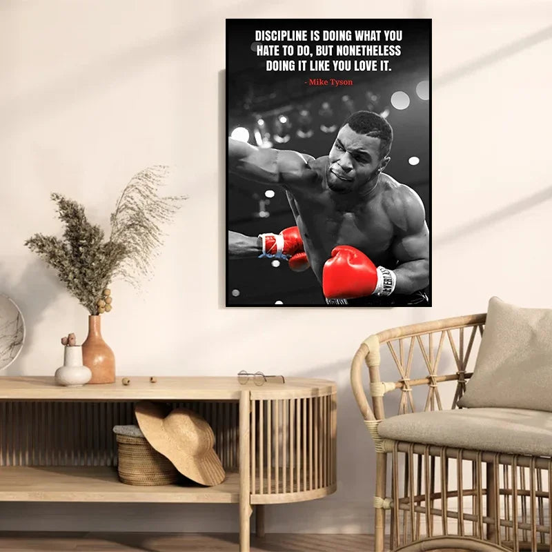 Gym Inspirational Quotes Boxing Legends Mike Tyson Art Posters Canvas Painting Wall Prints Pictures for Living Room Home Decor exovai.com