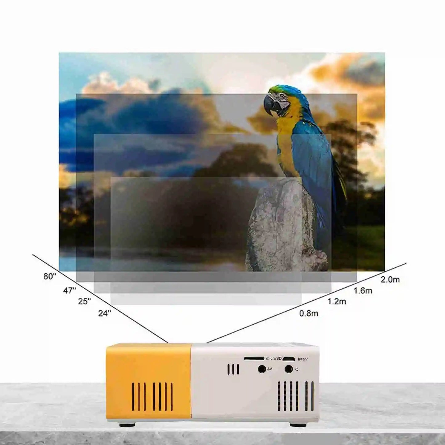 Mini Projector Smart HD 1080P HiFi Portable Movie Projector for USB HD Multimedia Interface Memory Card Smart Home Projector exovai.com