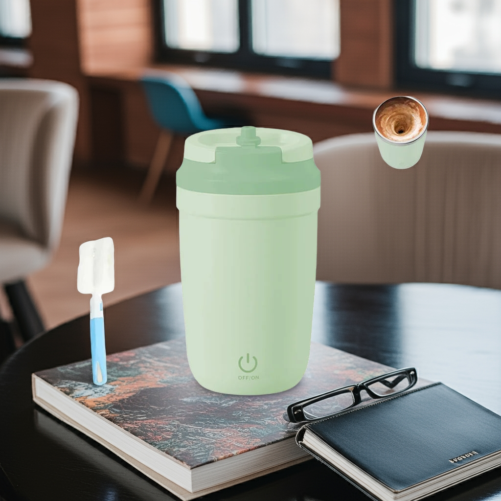 Automatic Self Stirring Mug, Coffee Milk Mixing Cup, Magnetic Stirring, Stainless Steel Electric Blender, 400ml exovai.com